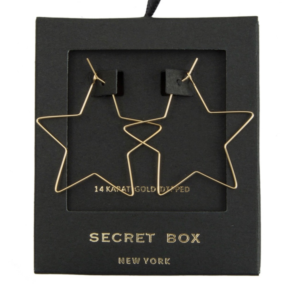 14k Gold dipped star shape hoops